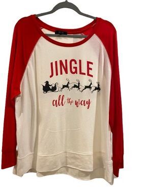 Women's XXL T-Shirt Long Sleeve Crew neck Jingle All the Way Modern Canvas